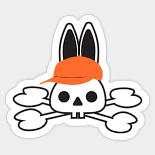 Bunny, skull, bones, horror, pirate, Halloween, rabbit, skulls Sticker